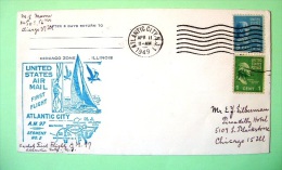 USA 1949 First Flight Cover Atlantic City To Washington Sent To Chicago - Monroe Washington - Covers & Documents