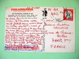 USA 1964 View Card Philadelphia Museum Of Art To Paris - Statue Of Liberty - Briefe U. Dokumente