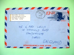 USA 1968 Aerogramme Yonkers To England - Plane Kennedy - Briefe U. Dokumente