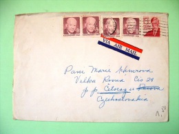 USA 1972 Cover Cleveland To Czechoslovakia - Eisenhower (from Booklets) - Wendell Holmes - Storia Postale