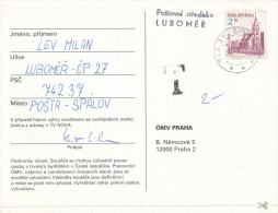 I0004 - Czech Rep. (1994) Postal Center LUBOMER / 742 37 Spalov - Cartas & Documentos