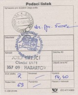 I0063 - Czech Rep. (2001) Postal Receipt / Postal Agencies VELKOMORAVSKE MIKULCICE - Lettres & Documents