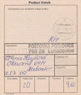 I0064 - Czech Rep. (1996) Postal Receipt / Postal Agencies POZLOVICE - Storia Postale