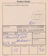 I0064 - Czech Rep. (1996) Postal Receipt / Postal Agencies POZLOVICE - Briefe U. Dokumente