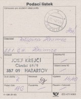 I0066 - Czech Rep. (2001) Postal Receipt / Postal Agencies ZDANICE - Covers & Documents
