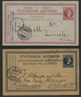 GREECE TWO STATIONERY CARDS 1886 And 1898 CIRCULATED - Enteros Postales