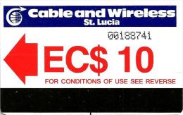 SAINT LUCIA $10 C&W LOGO MAGNETIC STL-AU1a 1ST ISSUE  READ DESCRIPTION !! - Santa Lucía