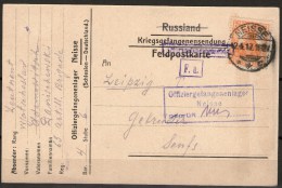 Kriegsgefangenensendung Offiziersgefangenenlager Neisse Mit DR Nr. 99, 1917 Nach Leipzig - Andere & Zonder Classificatie