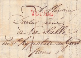 MARQUE POSTALE 1817   - TORINO- EMPREINTE ROUGE - 1. ...-1850 Vorphilatelie