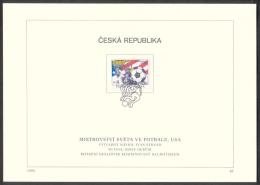 Czech Rep. / First Day Sheet (1994/10) Praha: FIFA World Cup USA 1994 (Statue Of Liberty, US Flag) Painter: Ivan Strnad - 1994 – États-Unis