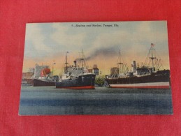 - Florida > Tampa (  Skyline Harbor With Ships--Not Mailed  Linen  --ref 1168 - Tampa