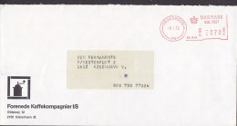 Denmark FORENEDE KAFFEKOMPAGNIER I/S 1973 Meter Stamp Cover Brief Kaffe Coffee Cachet - Frankeermachines (EMA)