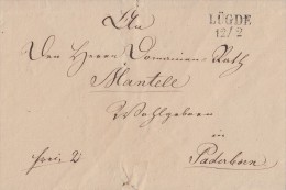 Brief Lügde12.2. Gelaufen Nach Paderborn - Préphilatélie