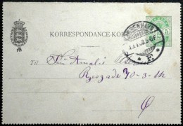 Denmark 1903  Korrespondancekort   København F 1-9-03  (Lot 608 ) - Interi Postali