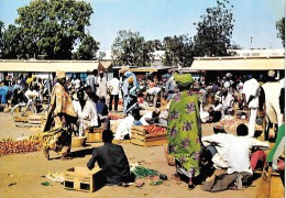 CARTE POSTALE ORIGINALE SEMI MODERNE : NIAMEY UN COIN DU PETIT MARCHE REPUBLIQUE DU NIGER - Niger