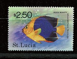 Ste Lucie ** Tbre Du Bloc N° 14 - Poisson De Ste Lucie - St.Lucie (1979-...)