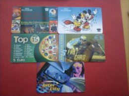 5 Prepaidcards Belgium With 2 Disney Cards (Mint,New) Rare - [2] Prepaid- Und Aufladkarten