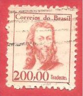 BRASILE BRASIL USATO - 1965 - Presidenti - Tiradentes - 200 Cruzeiro - Michel BR 1069 - Used Stamps