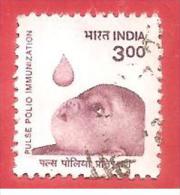 INDIA USATO - 1998 - Oral Polio Vaccine - 3 ₨ - India Rupee - Michel IN 1647 - Gebruikt