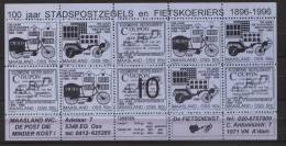 Stadspost MAASLAND OSS LOCAL MAIL NETHERLANDS S.S. 10X60ct BLUE BICYCLE FIETS VELO FAHRRAD - Radsport