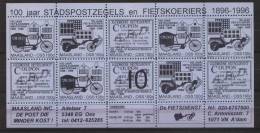 Stadspost MAASLAND OSS LOCAL MAIL NETHERLANDS S.S. 10X100ct BLUE BICYCLE FIETS VELO FAHRRAD - Vélo