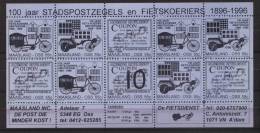 Stadspost MAASLAND OSS LOCAL MAIL NETHERLANDS S.S. 10X55ct BLUE BICYCLE FIETS VELO FAHRRAD - Vélo