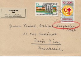 Taaf Kerguelen Port Aux Français Allemagne De L'Est Lettre Du 5/12/1969 Pour Kerguelen Contrôle Douane Voir Verso - Cartas & Documentos