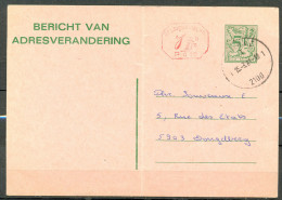 Belgique België Entier Postal Bericht Van Adresverandering 22 IV 5f + 1f P010M 1980 Utilisée 19/03/1981 - Avis Changement Adresse