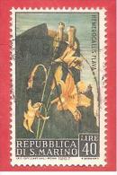 REPUBBLICA SAN MARINO RSM USATO - 1967 - Fiori - 3ª Emissione - Hemerocallis Flava - £ 40 - S. 736 - Oblitérés