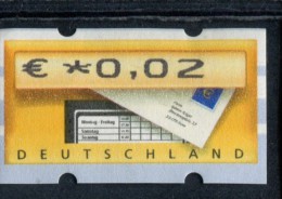 DUITSLAND  POSTFRIS MINT NEVER HINGED POSTFRISCH EINWANDFREI AUTOMATENMARKEN MICHEL 5.1 MIT ZAHLNUMMER - Timbres De Distributeurs [ATM]