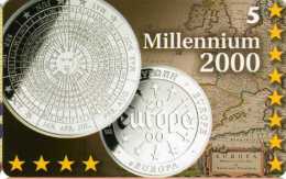 TeleDanmark Telekort 5 Kr. : Millenium 2000 Médaille Calendrier - Briefmarken & Münzen