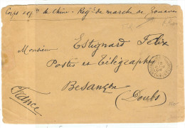 LBL19 - CHINE LETTRE EN FM - TRESOR ET POSTES AUX ARMEES CHINE 18/6/1904 - RGT DE MARCHE DE ZOUAVES - Cartas & Documentos