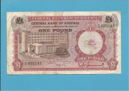1 POUND - ND ( 1967 ) - P 8 - Serie A/53 - CENTRAL BANK OF NIGERIA - Nigeria