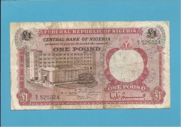 1 POUND - ND ( 1967 ) - P 8 - Serie B/2 - CENTRAL BANK OF NIGERIA - Nigeria