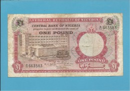 1 POUND - ND ( 1967 ) - P 8 - Serie B/13 - CENTRAL BANK OF NIGERIA - Nigeria