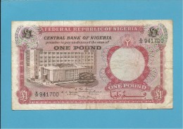 1 POUND - ND ( 1967 ) - P 8 - Serie B/38 - CENTRAL BANK OF NIGERIA - Nigeria