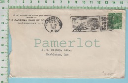 Quebec Commercial Cover 1927 Cachet ( With Parcel Post Insurance + Arriere Canadian Bank Of Commerce ) 2 Scan - Briefe U. Dokumente