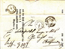 POLAND Prephilatelic 1866 LIMANOWA To ALT SANDEC Full Letter - ...-1860 Prefilatelia