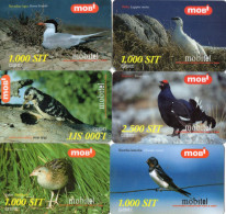 RECHARGES GSM SLOVENIE  1000/2500 SIT  Oiseaux Birds  (lot De 6) *** - Slovénie