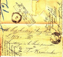 POLAND Prephilatelic 1884 NEU SANDEC To KROSCIENKO Full Letter - ...-1860 Prefilatelia