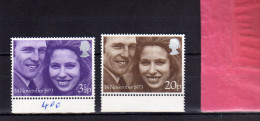 GREAT BRITAIN - GRAN BRETAGNA 1973 ROYAL WEDDING PRINCESS ANNE CAPTAIN MARK PHILIPS NOZZE REALI PRINCIPESSA ANNA MNH - Unused Stamps