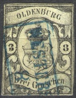 Westerstede Auf 3 Groschen Gelb - Oldenburg Nr. 8 Mit Abart - Oldenburg