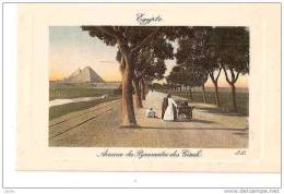 EGYPTE AVENUE DES PYRAMIDES  DES GIRCH,PERSONNAGES, CHARETTES REF 17031 - Pyramides