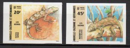 Nouvelle Calédonie - 1986 - Yvert N° 516 & 517 ** - Geckos - Non Dentelés ** - Geschnittene, Druckproben Und Abarten