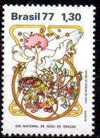 BRAZIL 1977 Thanksgiving Day - 1cr30 Angel Holding Cornucopia  MNH - Unused Stamps