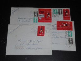 LOT FRANCE AVEC YT 2792 2793 BORD DE FEUILLE VIGNETTE CARNET - JOURNEE TIMBRE JACQUES TATI FACTEUR CINEMA JOUR DE FETE - - Storia Postale