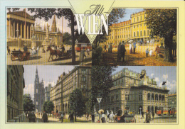 CPA VIENNA- SCHONBRUNN PALACE, CITY HALL, OPERA HOUSE, PARLIAMENT, TRAM, TRAMWAY - Schönbrunn Palace