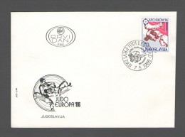 YUGOSLAVIA JUGOSLAVIJA FDC 1986 JUDO EUROPA  BEOGRAD  PREMIER JOUR MARTIAL ARTS - FDC