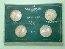 XX OLYMPISCHE SPIELE MÜNCHEN 1972 ( D - F - G - J / Box Not Done ) KM 131 - For Grade, See Photo !! - Münz- Und Jahressets