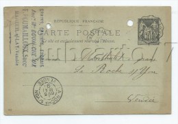Mareuil-sur-Lay (85) : Entier Postal De L´entreprise Poumailloux Graines En 1897  PF RARE. - Mareuil Sur Lay Dissais